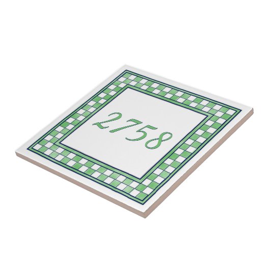 Zahl der grünen und weißen kleinen Häuser Fliese (Seite)