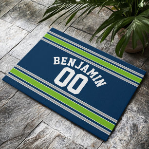 Zahl der Individuelle Name von Blue und Green Jers Fußmatte
