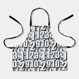 Zahl der Schwarz-weißen Kinder Schürze
