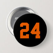 Zahl der schwarzen und orangen Athleten Jersey Button (Vorne & Hinten)