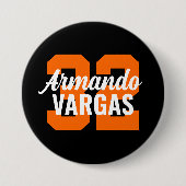 Zahl der schwarzen und orangen Athleten Jersey Button (Vorderseite)
