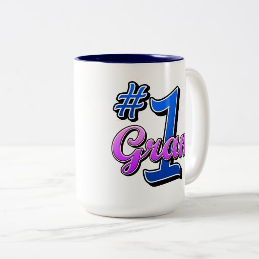 Zahl ein Gramm Zweifarbige Tasse (VorderseiteRechts)