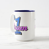 Zahl ein Gramm Zweifarbige Tasse (Vorderseite Links)