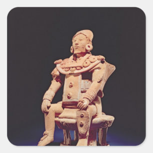 Zahl eines Kriegers im vollen Regalia Quadratischer Aufkleber