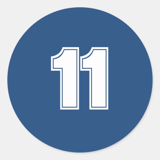 Zahl Elf Planung liefert 11 Marine weiß Runder Aufkleber (Vorderseite)