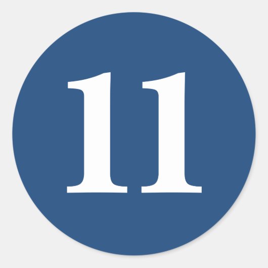 Zahl Elf Planung liefert 11 Marine weiß Runder Aufkleber (Vorderseite)