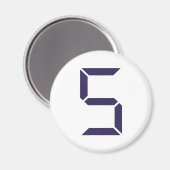 Zahl - Fünf - 5 Magnet (Vorderseite/Rückseite)
