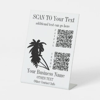 Zahl hier Schild 2 QR-Code Vorlage Tropischer Stra