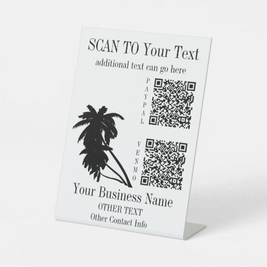 Zahl hier Schild 2 QR-Code Vorlage Tropischer Stra (Vorderseite)