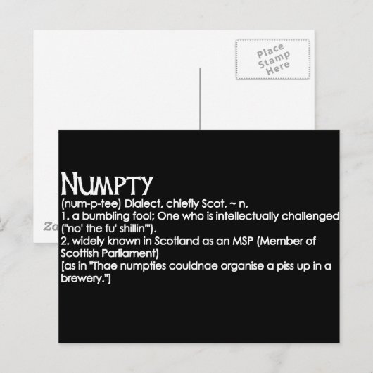 Zahl Postkarte (Vorne/Hinten)