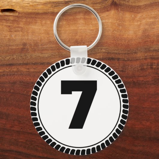 Zahl Sieben Kreis Schlüsselanhänger (Vorderseite)