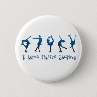 Zahl Skaten Blau der Liebe I Button
