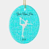 Zahl Skaten-Eis-personalisierte Verzierung Keramik Ornament (Rechts)