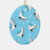 Zahl Skaten - Eis-Skate blau mit Schneeflocken Keramik Ornament (Rechts)