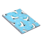 Zahl Skaten - Eis-Skate blau mit Schneeflocken Notizblock (Rechte Seite)