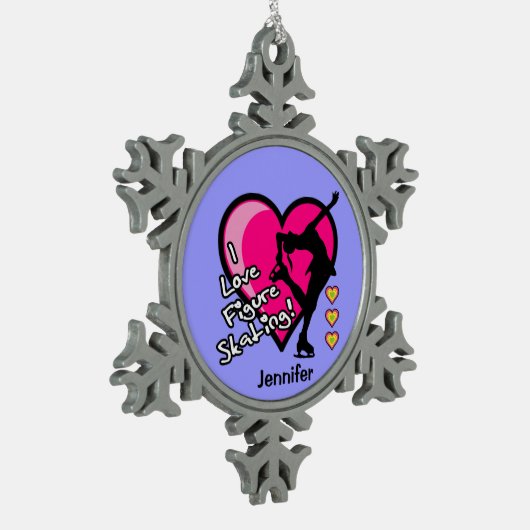 Zahl Skaten - personalisierte Verzierung Schneeflocken Zinn-Ornament (Links)