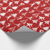 Zahl Skaten und Weihnachtsbäume Geschenkpapier (Ecke)