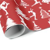 Zahl Skaten und Weihnachtsbäume Geschenkpapier (Rolleneckpunkt)