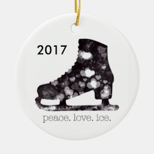 Zahl Skaten-Verzierungs-FriedensLiebe-Eis Keramik Ornament