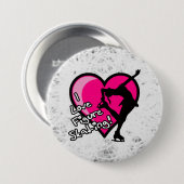 Zahl Skatenknopf der Liebe I, auf Eis Button (Vorne & Hinten)