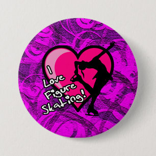 Zahl Skatenknopf, lila Wirbel der Liebe I Button