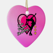 Zahl Skatenverzierung - rosa Herz der Liebe I Keramik Ornament (Rechts)