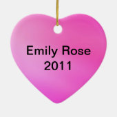 Zahl Skatenverzierung - rosa Herz der Liebe I Keramik Ornament (Hinten)