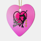 Zahl Skatenverzierung - rosa Herz der Liebe I Keramik Ornament (Links)