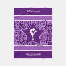 Zahl Skater mit lila Cheetah-Druck und Monogramm Fleecedecke
