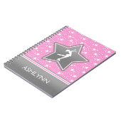 Zahl Skater unter dem Stern-Rosa mit IHREM NAMEN Notizblock (Linke Seite)