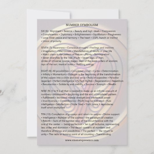 ZAHL-SYMBOLISMUS - Einladung (Rückseite)