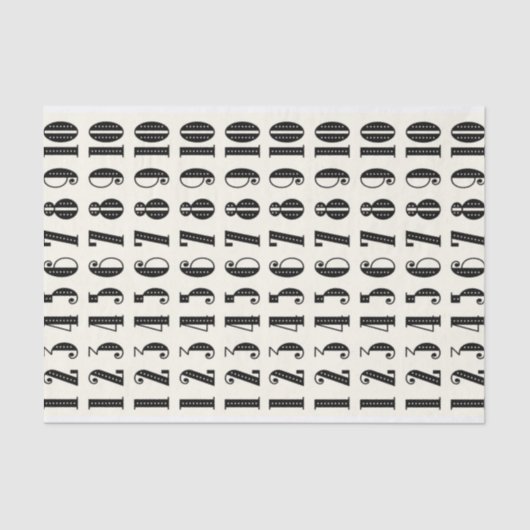 Zahl-Typografie-Seidenpapier Seidenpapier (Vorderseite)