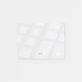 Zahl- und Symbolschlüssel verblassen Post-it Klebezettel