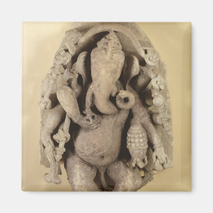 Zahl von Ganapati, Chandella Dynastie (Sandstein) Magnet