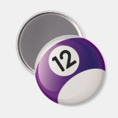 ZAHL ZWÖLF BILLIARDS BALL MAGNET (Vorderseite/Rückseite)