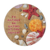 ZAHLBOARD 12"-lieber am Strand essen -braun Schneidebrett (Vorderseite)