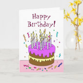 Zähle die Kerzen zum Geburtstag! Kuchen Karte (Gelbe Blume)