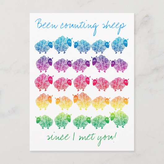 Zähle Schafe, seit ich dich getroffen habe! Postkarte (Vorderseite)