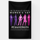 Zähle sie am Internationalen Frauentag Banner (Vertikal)