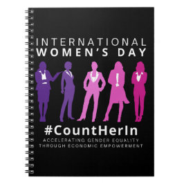 Zähle sie am Internationalen Frauentag Notizblock