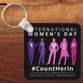 Zähle sie am Internationalen Frauentag Schlüsselanhänger (Vorderseite)