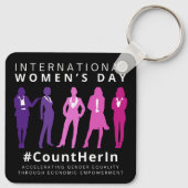 Zähle sie am Internationalen Frauentag Schlüsselanhänger (Rückseite)