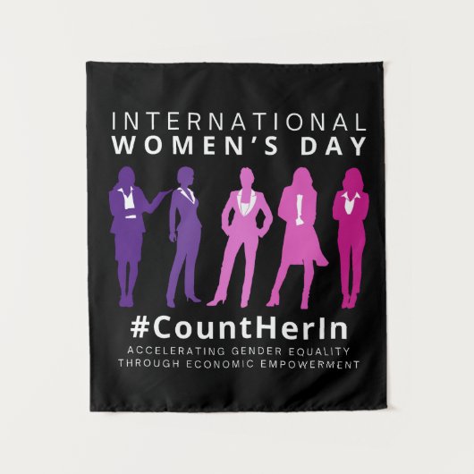 Zähle sie am Internationalen Frauentag Wandteppich (Vorderseite)