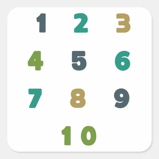 Zahlen 1-10. Zählen. Aufkleber & Etikette (Vorderseite)