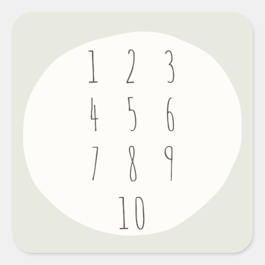 Zahlen 1-10. Zählen. Aufkleber & Etikette (Vorderseite)