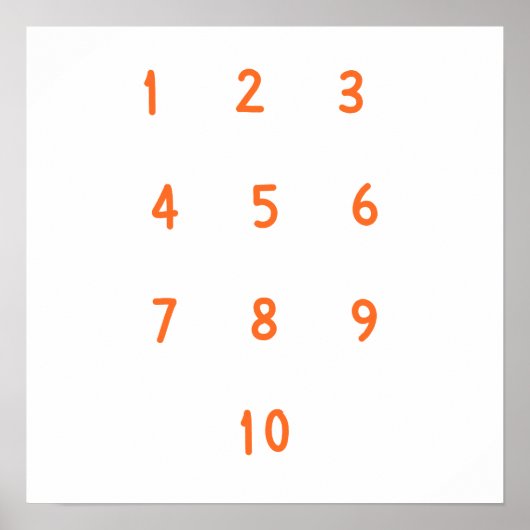 Zahlen 1-10 Zählposter Drucke (Vorne)