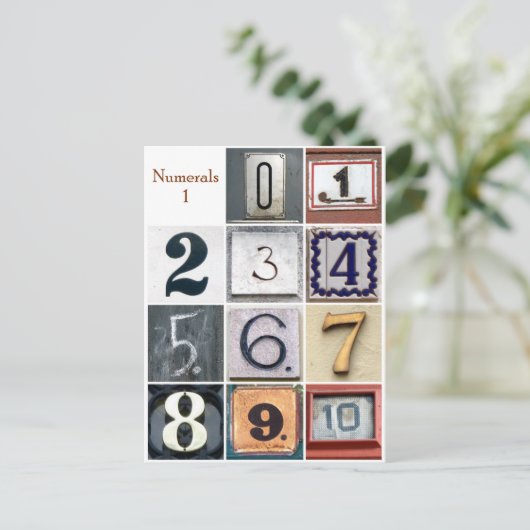 Zahlen 1 postkarte (Stehend Vorderseite)