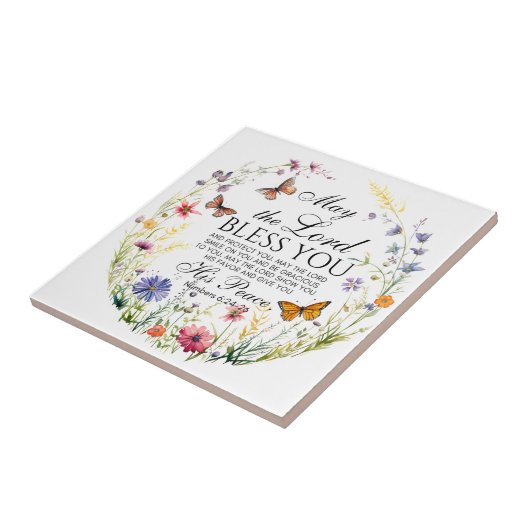 Zahlen 6:24-26 Der Herr segne dich die Wildblume Fliese (Seite)