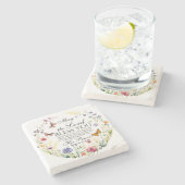 Zahlen 6:24-26 Der Herr segne dich die Wildblume Steinuntersetzer (Seitenansicht)