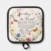 Zahlen 6:24-26 Der Herr segne dich die Wildblume Topflappen (Vorderseite)